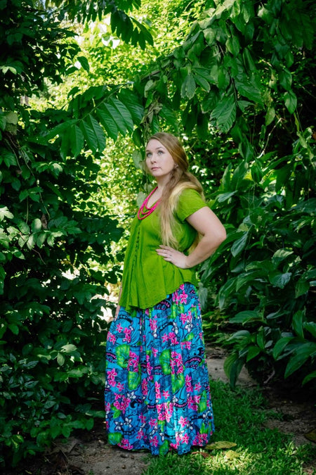 Bella Maxi Skirt - Tropical Sky Blue - zaphire_kuranda