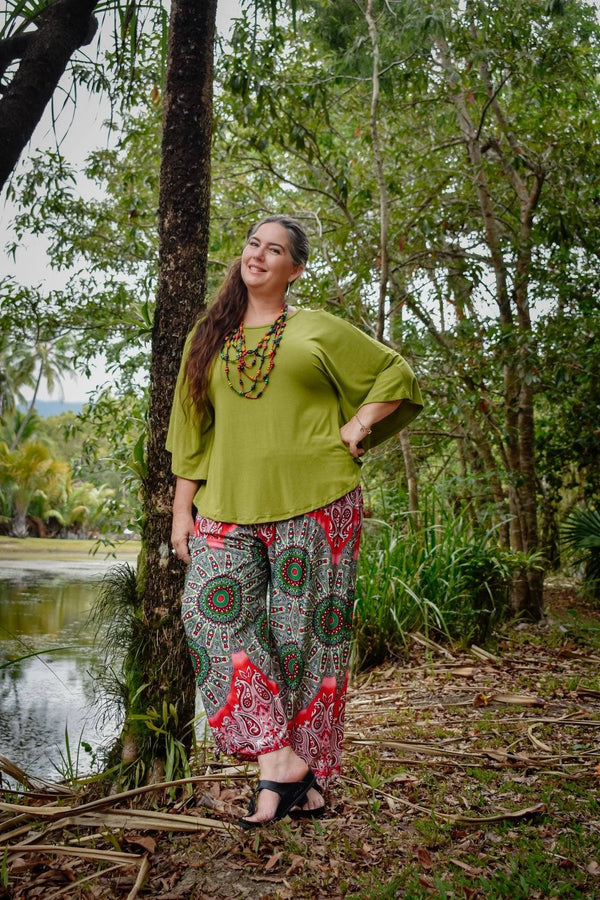 Avalon Batwing Top in Lime