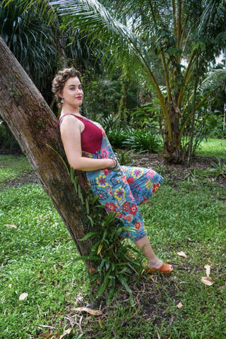 Carlita Overalls in Happy Cyan Blue