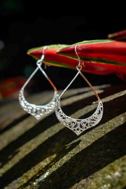 Curlicue Large Teardrop - Silver Earrings - zaphire_kuranda