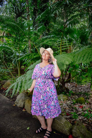 Serenity Midi Dress in Purple Tulip