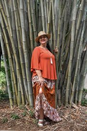 Avalon Batwing Top in Tangerine