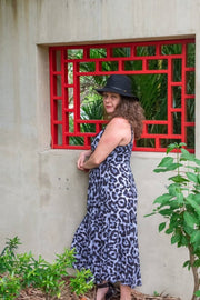 Jasmine Midi Dress - Animal White - zaphire_kuranda