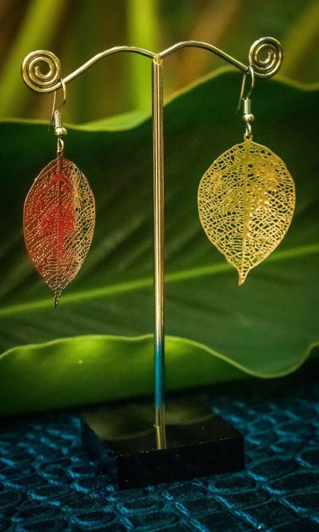 Leaf large - White Brass Earrings - zaphire_kuranda