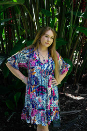 Cosmopolitan Short Dress - Cream Flora