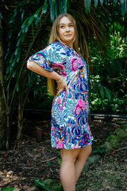 Cosmopolitan Short Dress - Cream Flora