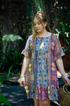 Cosmopolitan Short Dress in Purple Fractal