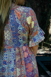 Cosmopolitan Short Dress - Purple Fractal