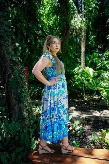 Flourish Midi Dress - Petal Blue - zaphire_kuranda