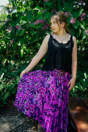 Gypsy Skirt - Dancing Hibiscus Purple
