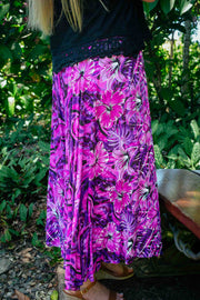 Gypsy Skirt - Dancing Hibiscus Purple