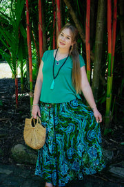 Gypsy Skirt - Dancing Hibiscus Jade