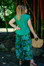 Gypsy Skirt - Dancing Hibiscus Jade
