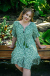 Cosmopolitan Short Dress in Green Star Diamond