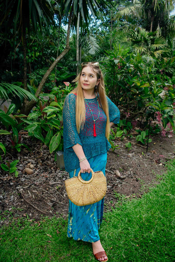 Atlas Skirt in Tie Dye Blue
