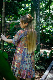 Cosmopolitan Short Dress in Purple Fractal