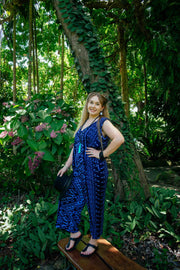 Tamarind Jumpsuit in Aztec Navy