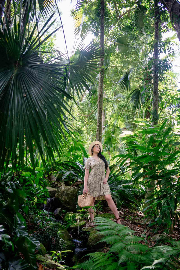 Bellini Short Dress - Grey Batik