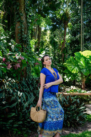 Mya V Neck Top - Cobalt - zaphire_kuranda