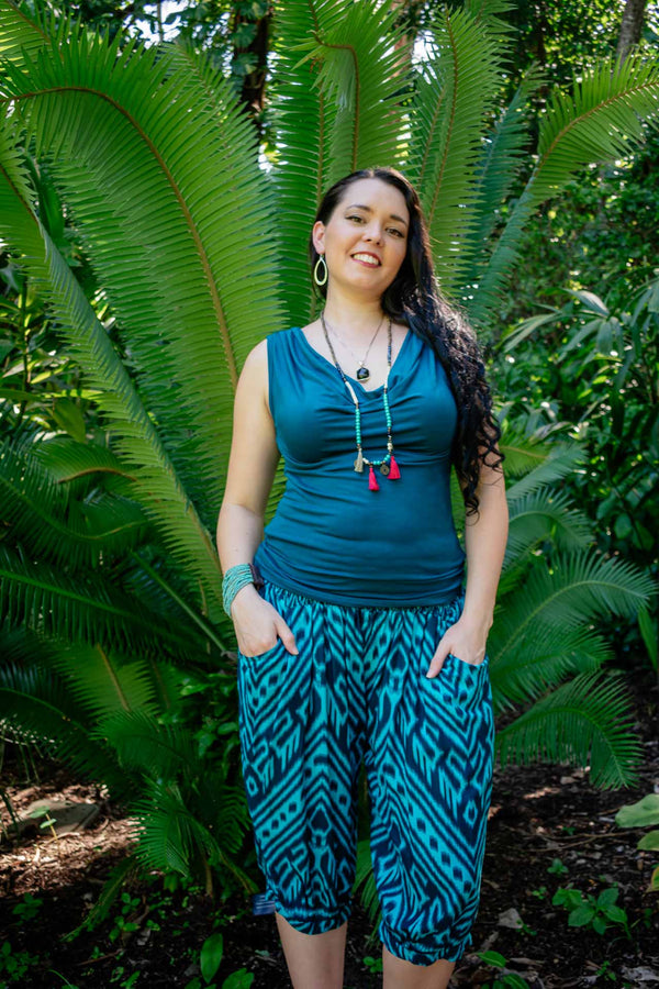 Chakra Pants - Aztec Teal bohemian fashion from Zaphire Kuranda