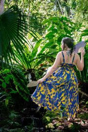 Jasmine Midi Dress - Palm Leaf Mustard