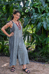 Calm Pantsuit in Stripe Black