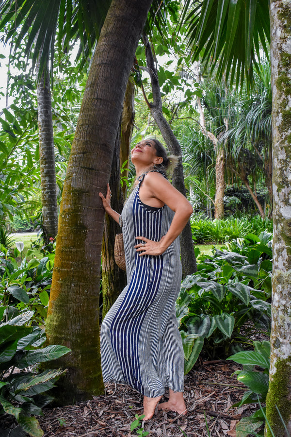 Calm Pantsuit in Stripe Navy