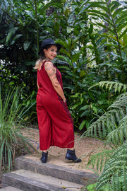 Calm Pantsuit in Stripe Red