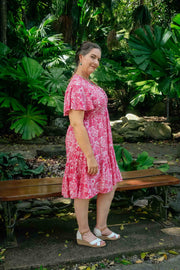 Ishtar Short Dress - Red Zen Tangle