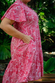 Ishtar Short Dress - Red Zen Tangle