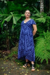 Mayan Midi Dress - Aztec Dark Blue - zaphire_kuranda