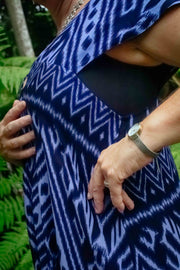 Mayan Midi Dress - Aztec Dark Blue