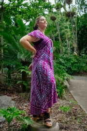 Mayan Midi Dress - Aztec Magenta