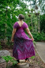 Mayan Midi Dress - Aztec Magenta