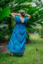 Mayan Midi Dress - Aztec Blue