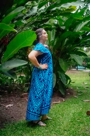Mayan Midi Dress - Aztec Blue