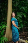 Mayan Midi Dress - Aztec Teal - zaphire_kuranda