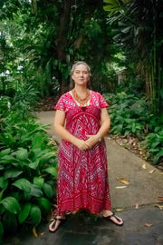 Mayan Midi Dress - Aztec Red