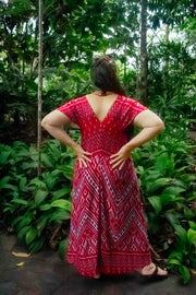 Mayan Midi Dress - Aztec Red