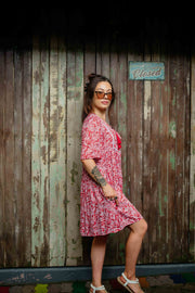 Stellar Short Dress - Batik Terracotta