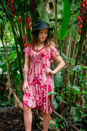 Sassy Short Dress - Cherry Orchid