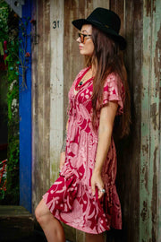 Sassy Short Dress - Cherry Orchid