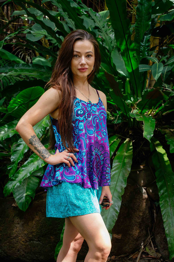 Bindy Shorts in Teal Mosaic