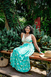 Jasmine Midi Dress – Sea Green Garden