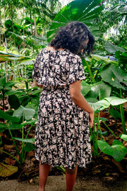 Serenity Midi Dress – Floral Ink
