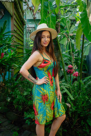 Simone Short Dress - Feather Teal