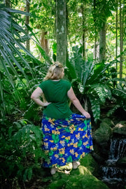 Bella Maxi Skirt - Tropical Dark Blue