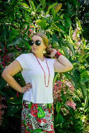 Mya V Neck Top - White