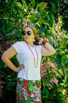 Mya V Neck Top - White