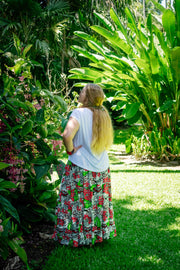 Bella Maxi Skirt - Tropical White